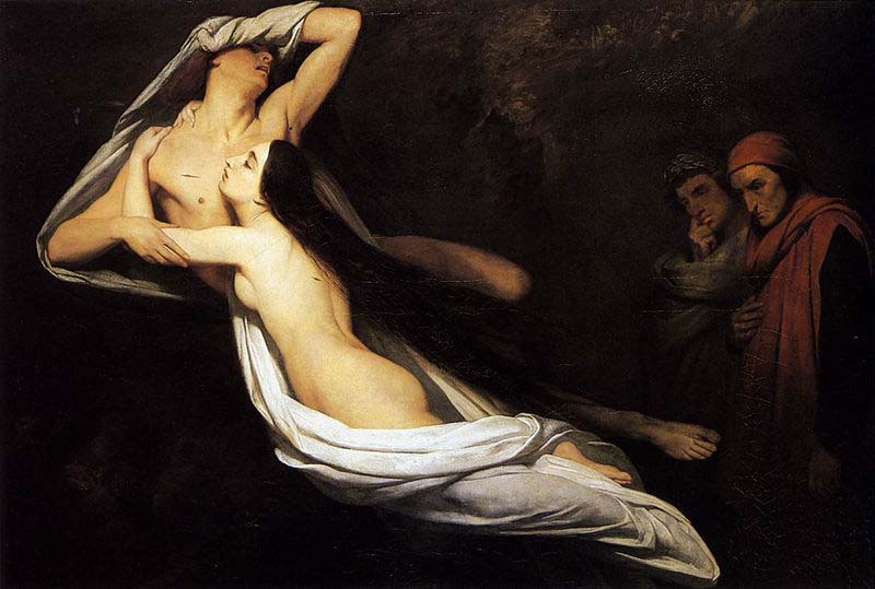 Dante and Virgil Encountering the Shades of Francesca de Rimini and Paolo in the Underworld
